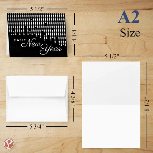 Vista 7 de Tarjetas de felicitación de feliz año nuevo 2026 – Vacaciones, invitaciones de fiesta de Año Nuevo, agradecimiento, anuncios, tarjetas de cortesía