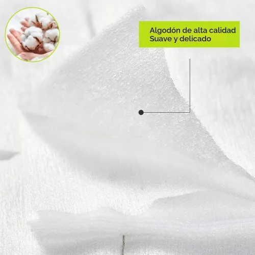 Vista 6 de 1000 almohadillas finas de algodón facial de maquillaje, almohadillas de algodón cuadradas para desmaquillar, removedor de maquillaje, esmalte