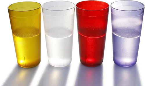 Vista 4 de New Star - Vaso de restaurante de color transparente de 32 onzas, apilables, plástico comercial resistente a la rotura, 24