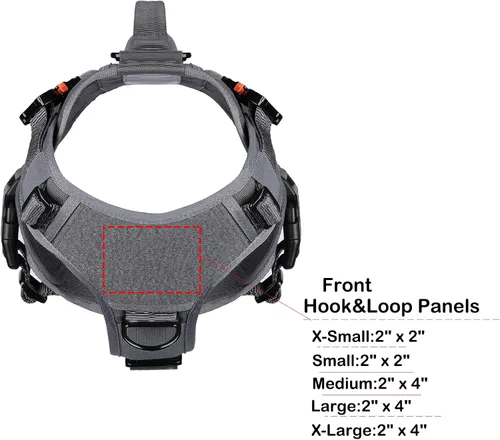 Vista 5 de ICEFANG GN3 Arnés táctico para perros con 6 hebillas, chaleco Molle con asa, cobertura de 3/4 del cuerpo, panel de velcro para parche de Gris wolf