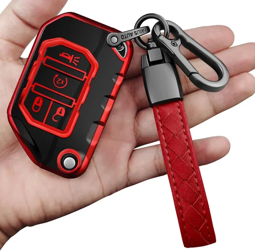 Vista 8 de Funda para Llavero de Jeep con Llavero Carcasa de Llave de Protección Completa Suave Estuche de Llave Compatible con Jeep Gladiator JT Sahara JLU