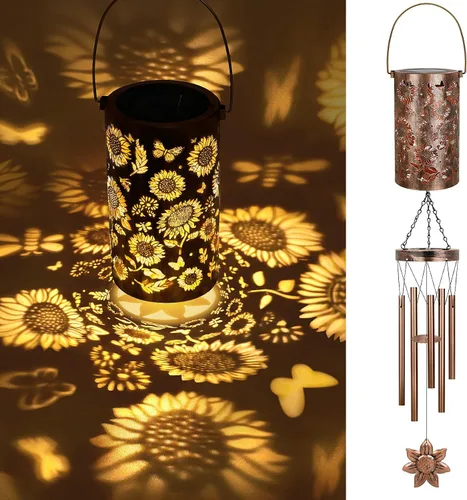 Vista 11 de YHmall Campanillas de viento Cardinal para exteriores, luces colgantes solares, campanillas de viento al aire libre, regalos Cardinal para mujeres