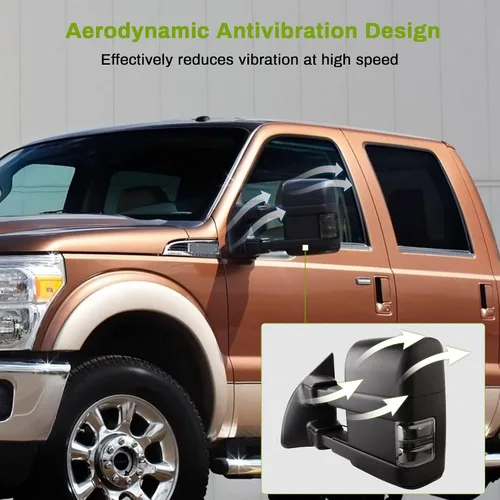 Vista 7 de AUTOSAVER88 Espejos de remolque compatibles con Ford F250 F350 F450 F550 Super Duty 2008-2016, con luz de giro de humo, calefacción eléctrica