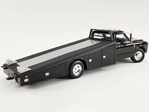 Vista 5 de Acme A1801710 - Camión rampa Chevy C-30 de 1967, edición limitada negra a 476 piezas en todo el mundo 1/18 modelo fundido a troquel