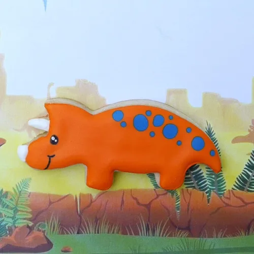 Vista 4 de Juego de cortador de galletas de dinosaurio, 8 piezas, acero inoxidable