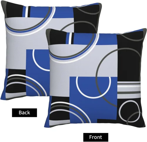 Vista 3 de Fundas de almohada de 18 x 18 pulgadas, diseño geométrico de remolinos en espiral, fundas de cojín con rayas abstractas de rayas geométricas a