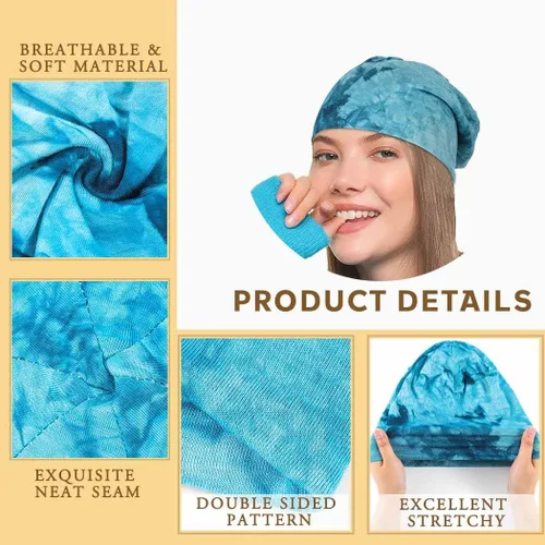 Vista 3 de Bohend Gorros bohemios para la cabeza, gorro elástico antideslizante, bandanas para dormir, turbantes, sombreros para mujeres y hombres, cubierta
