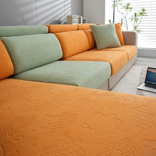 Vista 11 de Funda elástica para cojín de asiento de sofá, protector de muebles, funda de repuesto para cojín individual con bandas elásticas, protector