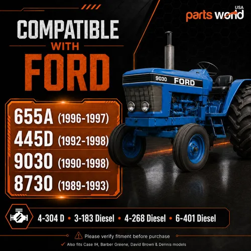 Vista 3 de Parts World USA Arranque para Tractor Diesel de Granja Ford 2000 3000 4000 5000, Arranque 410-30044, Diesel New Holland, Retroexcavadoras Ford