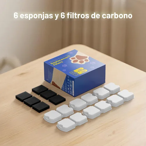 Vista 7 de Filtros de fuente de agua para gatos: 12 filtros de repuesto para fuente de gato – 3 meses de filtros de repuesto para fuentes ATMZIQXR Pet S18