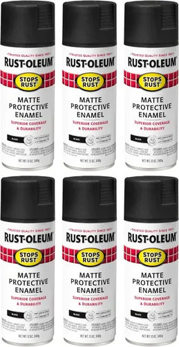 Vista 15 de Rust-Oleum 7776830 - Pintura en aerosol para prevención del óxido, 12 onzas, negro plano