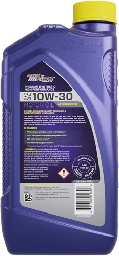 Vista 2 de Royal Purple 12130 Aceite de motor sintético de alto rendimiento SAE 10W-30 con licencia API - 12 cuartos de galón