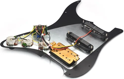 Vista 7 de SAPHUE - Golpeador cargado con bobina SSH para guitarra eléctrica estilo ST, con interruptor de división de bobina On/On, precableado, placa Negro