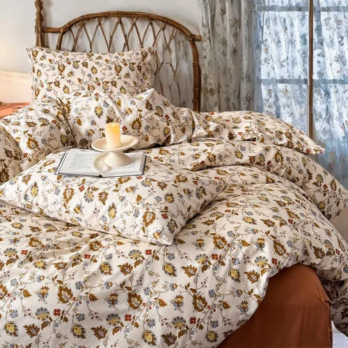 Vista 31 de Helthep Funda de Edredón Floral Tamaño Queen Full, Funda de Edredón de Algodón 100% Lavable Tamaño Full (80" x 90") con 2 Fundas de Almohada
