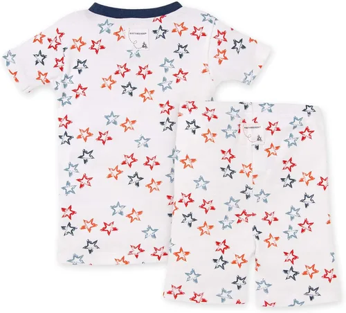 Vista 2 de Burts Bees Baby Pijama para bebé conjunto de pijama de 2 piezas 100 algodón orgánico camiseta patriótica y pantalones cortos 12 años Camiseta