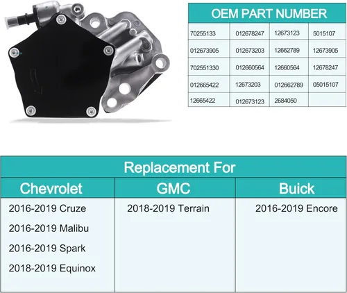 Vista 5 de AULINK 12684050 Bomba de vacío de freno OE de reemplazo para (Motor 1.4L/1.5L) 2016-2019 Chevy Cruze Malibu Spark Equinox, GMC Terrain, Buick Encore