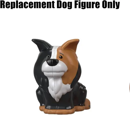 Vista 5 de Pieza de repuesto para Fisher-Price Little People Farm Animal Friends - GFL21 - Figura de repuesto para perro negro, gris y blanco