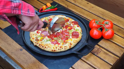 Vista 7 de Kit completo de piedra para pizza de hierro fundido (4 unidades)