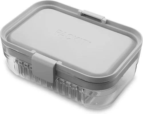 Vista 9 de PackIt Mod Lunch Bento Contenedor de almacenamiento de alimentos, verde menta, base de cristal transparente a prueba de roturas, con divisores
