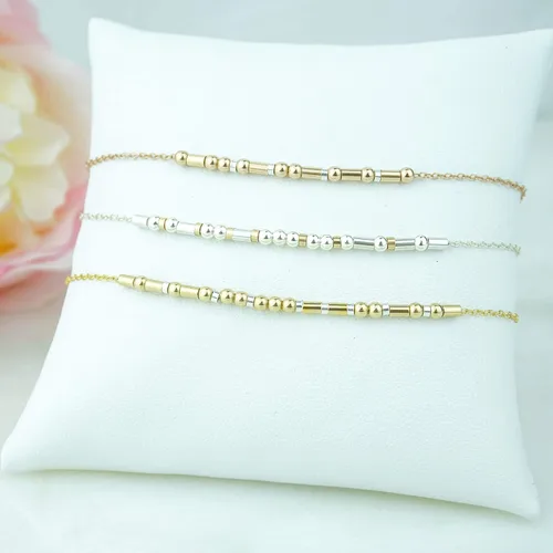 Vista 3 de Happy Golden Birthday Morse Code Necklace Gift Friend Bestie Christmas Gift