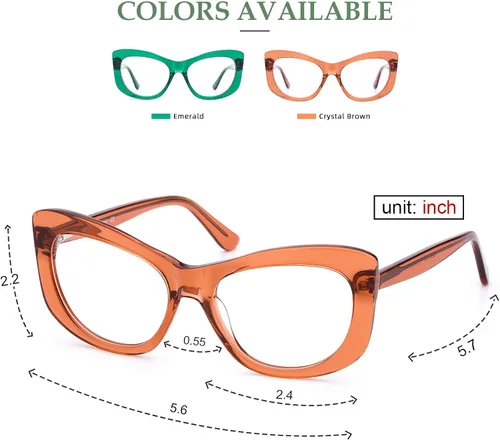 Vista 4 de COLOSSEIN HandCrafted Optical Eyeglasses Spectacle Eyewear Frame for Women