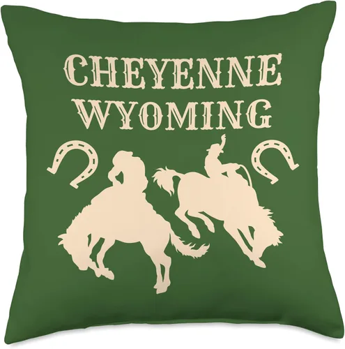 Vista 4 de Cheyenne Wyoming Bronc Competition Cheyenne Wyoming Bucking Horse Rodeo - Almohada de 16 x 16 pulgadas, multicolor