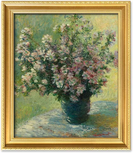 Vista 93 de IPIC - Reproducción artística de los lirios de agua de Claude Monet 1906, impresiones giclée coinciden con el marco dorado clásico, arte de pared