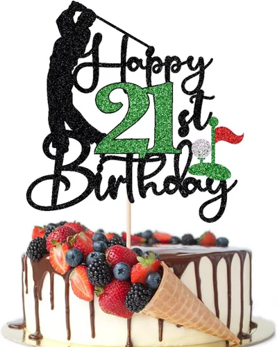 Vista 33 de Golf Happy 10th Birthday Cake Topper, Golfer/Sports Themed Birthday or Retirement Cake Decorations,Golf Ten 10 Years Old Ball Player Sport Themed