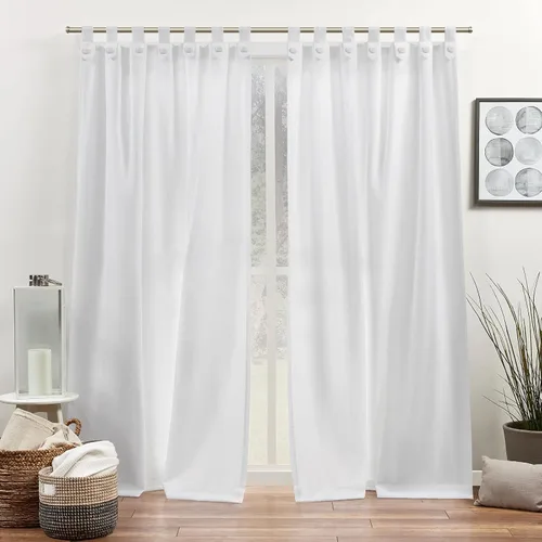 Vista 9 de Exclusive Home Curtains Loha Tuxedo - Par de paneles de cortinas con pestaña superior, 54 x 84 pulgadas, perla negra
