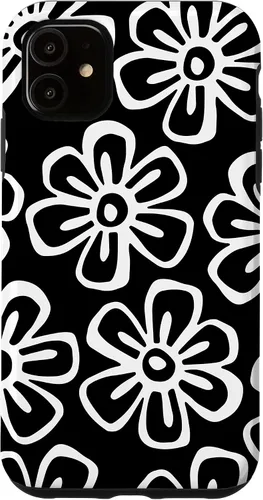 Vista 6 de Funda para iPhone 12 Mini con diseño de flores silvestres en blanco y negro