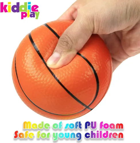 Vista 2 de Kiddie Play Bolas de espuma suave para niños pequeños y niños (juego de 4) Balón de fútbol de 4 pulgadas, béisbol, baloncesto y fútbol de 6