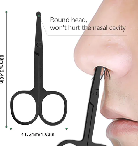 Vista 4 de KAJUDA - Tijeras de cejas con peine, tijeras pequeñas de aseo facial para hombres y mujeres, tijeras para cejas, pelo de nariz, bigote, barba