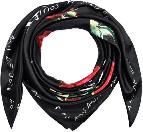 Vista 112 de corciova - Bufanda cuadrada grande para mujer, diadema sedosa para cabello rizado, lazo para dormir por la noche, bandana a la moda, 35 x 35