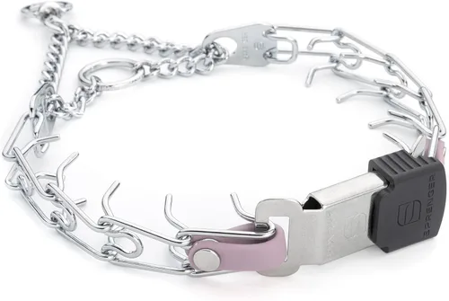 Vista 10 de Collar de perro de acero cromado Herm Sprenger para perros pequeños con hebilla de liberación rápida ClicLock y inserto de Biothane Collar de punta