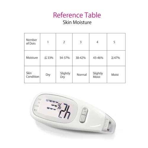 Vista 4 de Probador digital portátil de humedad facial, analizador de piel, corneómetro de hidratación facial, medidor de hidratación de la piel, probador