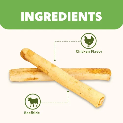 Vista 5 de MON2SUN Rollos de rawhide para perro con forma de Twist Sticks de 6.5 pulgadas, golosinas masticables sabor pollo, 18 unidades para cachorros