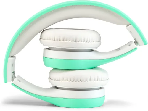 Vista 4 de Nenos - Audífonos de diadema para niños (93 dB, plegables), para computadora, con volumen limitado, para niños, plegable (menta).