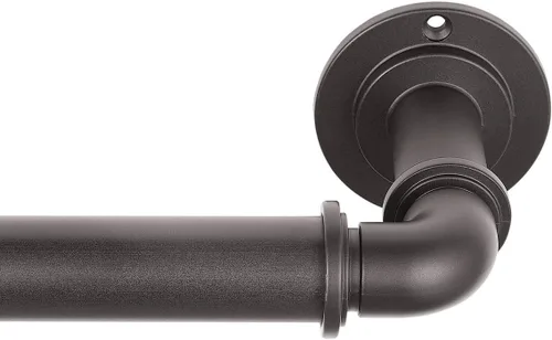 Vista 13 de MODE Colección Industrial de Barras de Cortina Oscurecedoras de 1 1/8" de Diámetro con Barra de Cortina Ajustable Montada en Pared de Acero, Bloquea