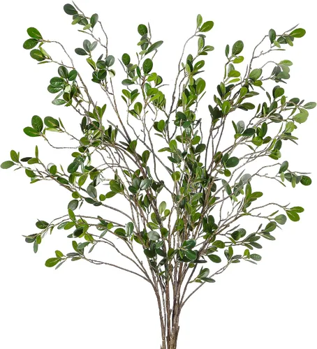 Vista 7 de Sggvecsy 43'' 2 Piezas Ramas de Ficus Artificiales Spray de Hojas Falsas Ramas de Eucalipto Verde Tallos de Vegetación Artificial Plantas de Ramitas