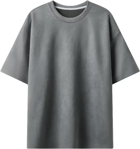 Vista 7 de Camiseta para hombre, talla grande, cuello redondo, manga corta, para gimnasio, entrenamiento, atlética, verano, trabajo, camisa de franela