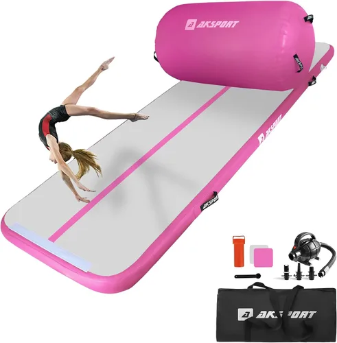 Vista 13 de AKSPORT Air Roller - Barril de aire para flexiones de espalda y resortes de mano, entrenamiento con bomba de aire eléctrica para uso Azul
