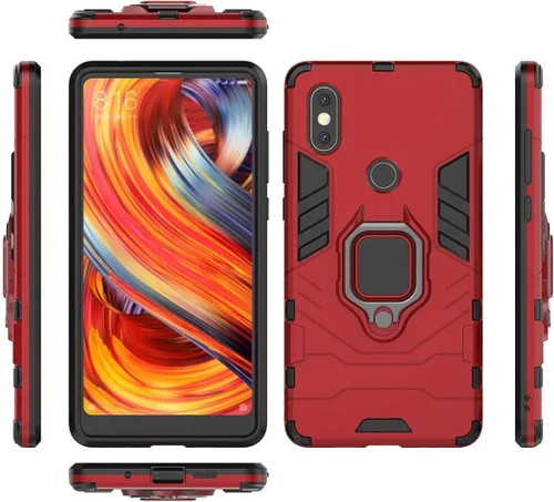Vista 4 de LuluMain Compatible con funda Xiaomi Mi Mix 2S, soporte de anillo de metal, a prueba de golpes, carcasa rígida