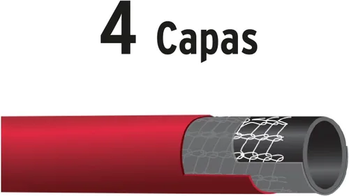 Vista 3 de Manguera 1/2 ', cuatro capas súper reforzadas, conexiones metálicas, 65.6 ft