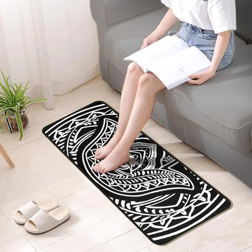 Vista 6 de Juego de 2 alfombras de cocina de mal de ojo, psicodélicas, antideslizantes, impermeables, cómodas, para decoración del hogar, sala de estar, 17 x