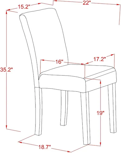 Vista 11 de East West Furniture HLAB5-MAH-72 - Juego de mesa de comedor de 5 piezas, incluye una mesa de comedor redonda con pedestal y 4 sillas tapizadas