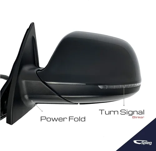 Vista 3 de Spieg Espejo lateral del conductor para Audi Q7 Power Fold Puddle Light Memory Auto Dimming BSM pintado negro 17 pines izquierdo
