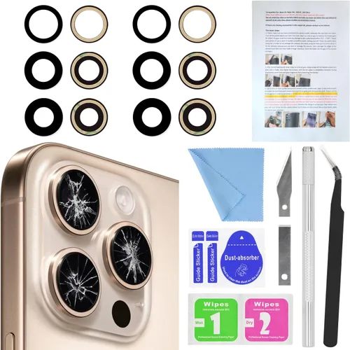 Vista 21 de 2PCS ASDAWN Reemplazo de Cristal de Lente de Cámara Trasera para iPhone 11 Pro y 11 Pro Max Reemplazo de Lente de Cámara con Adhesivo Preinstalado +