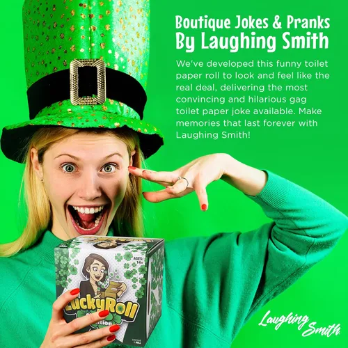 Vista 7 de Laughing Smith Papel higiénico novedoso – Lucky Roll de papel higiénico de trébol de cuatro hojas, regalo divertido del día de San Patricio