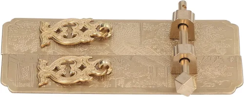 Vista 8 de Placa frontal retro del gabinete chino latón paisaje patrón decorativo para armarios
