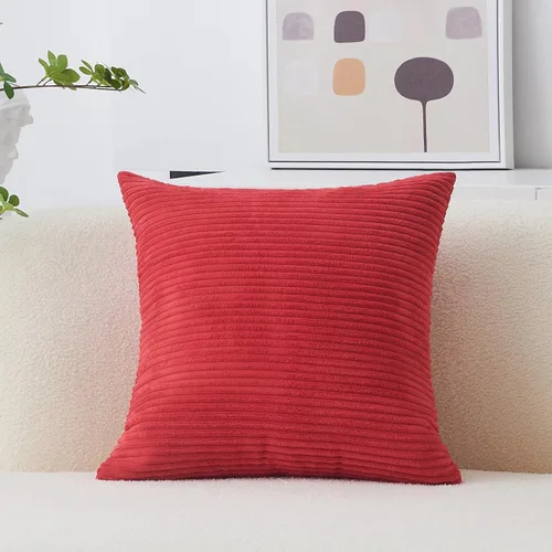 Vista 25 de Home Brilliant Funda de almohada de primavera de 18x18 pulgadas, funda de almohada de terciopelo a rayas para silla y sofá, funda de almohada